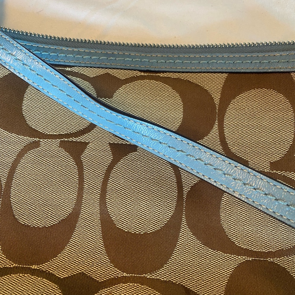 Coach Signature C Brown & Blue Canvas Bag AND Wallet - Picture 15 of 16